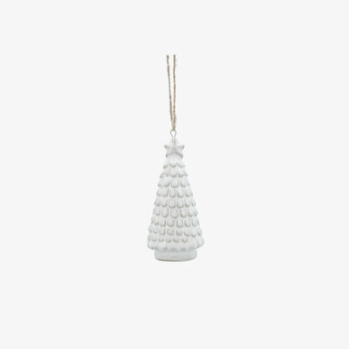 Adorno colgante de &aacute;rbol blanco de cer&aacute;mica 11cm