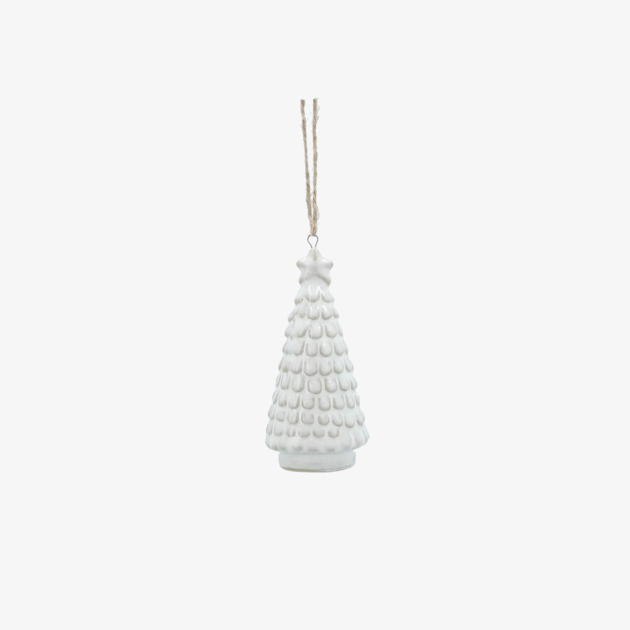 Adorno colgante de &aacute;rbol blanco de cer&aacute;mica 11cm