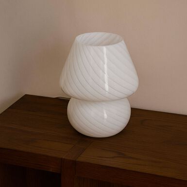 L&aacute;mpara de mesa de cristal blanca Sora &Oslash;15x18cm