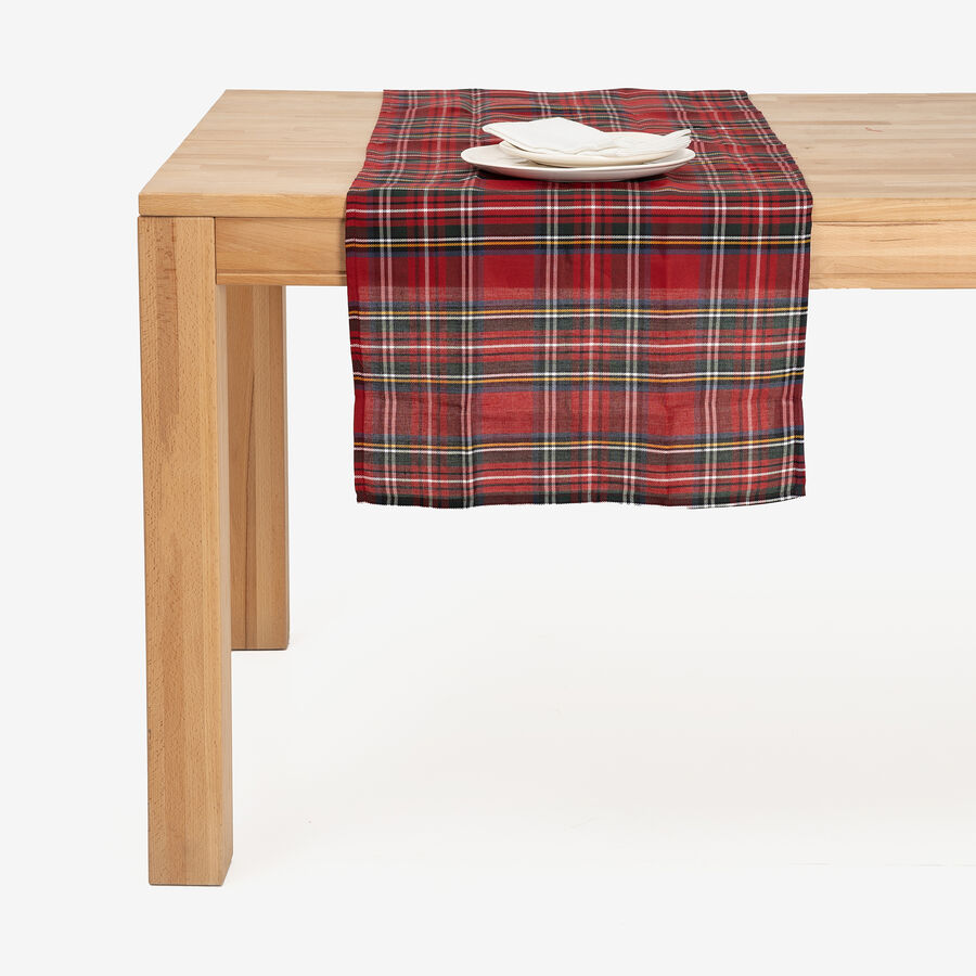 Camino de mesa rojo Tartán 50x140cm