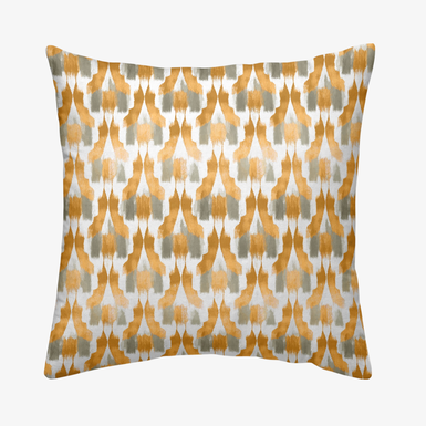 Funda de cojín de algodón verde y naranja cuadrada Kuma 45x45cm