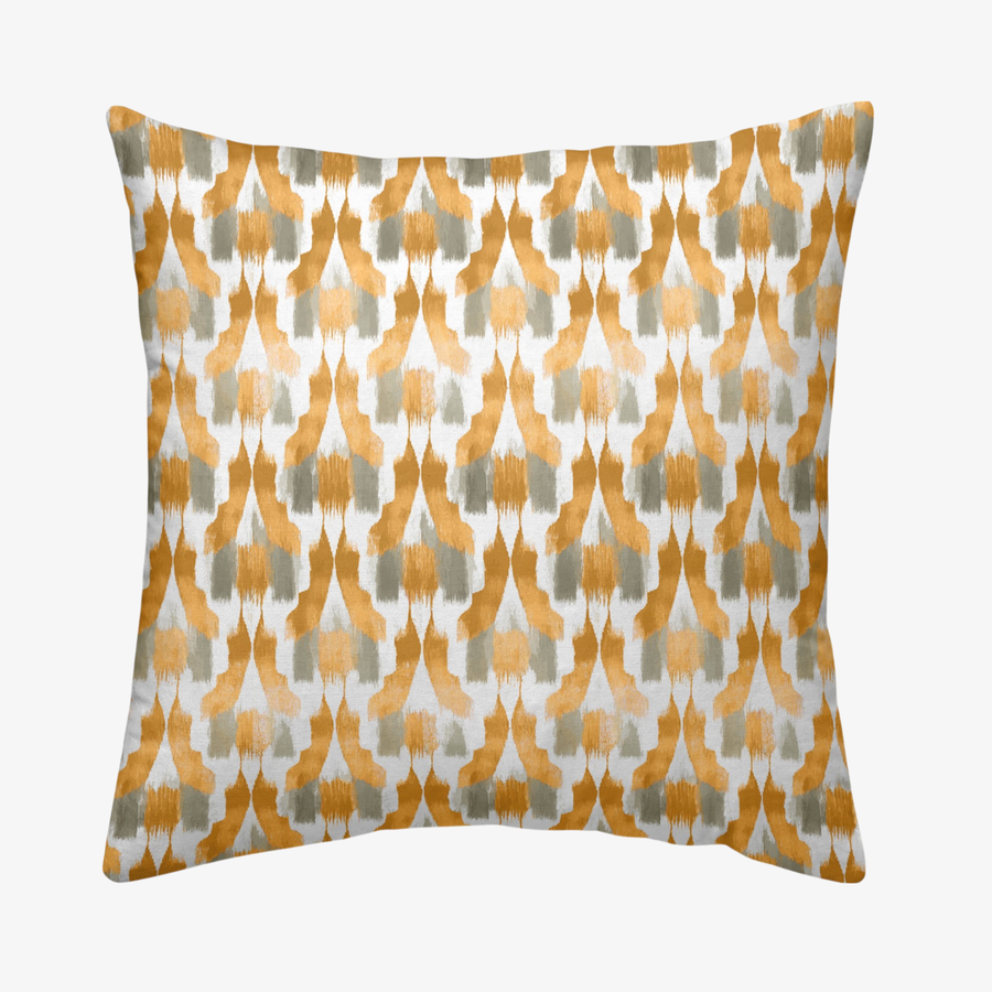 Funda de coj&iacute;n de algod&oacute;n verde y naranja cuadrada Kuma 45x45cm