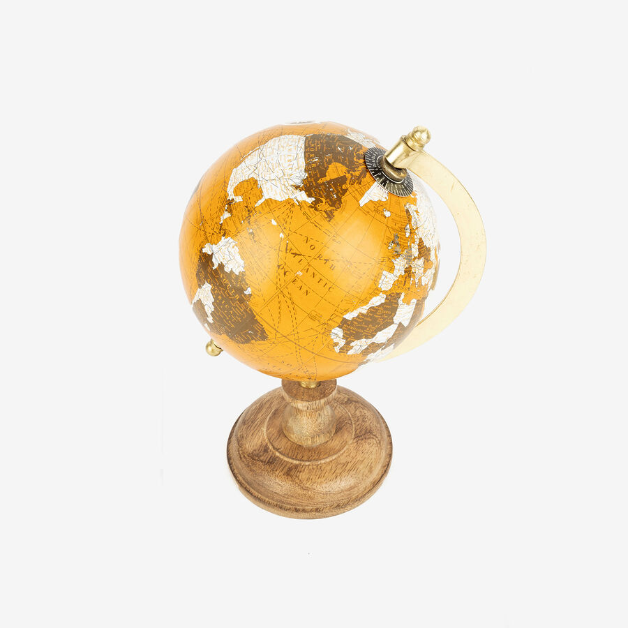 Figura decorativa globo terr&aacute;queo dorado &Oslash;13x23cm