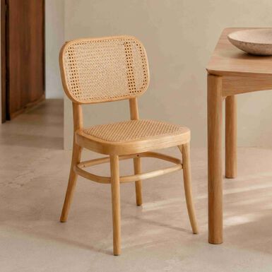 Silla de madera de olmo clara Cibran 45x41x83cm Clau&Chloe