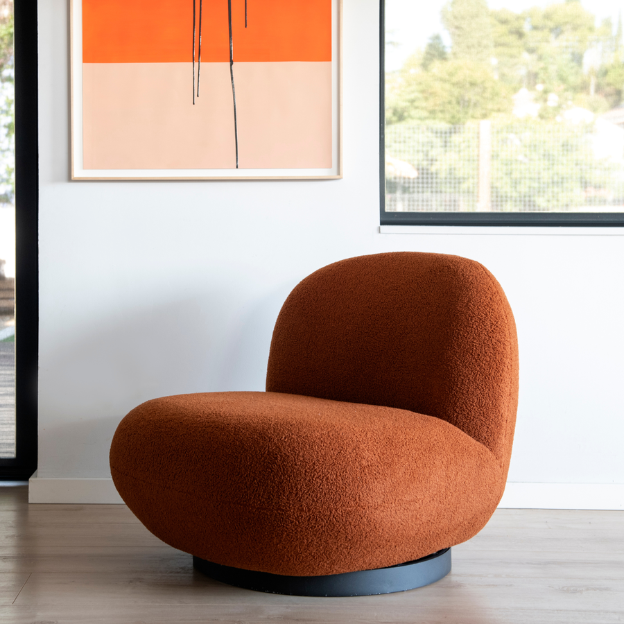 Butaca de borreguito giratoria cobre Pacha 81x95x71 Clau&Chloe