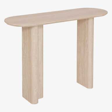 Consola de madera efecto travertino Elva 110x35x80cm