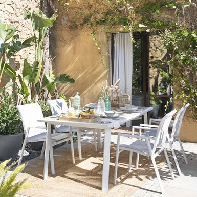 Mesa de aluminio extensible Saura 170/260x100x76cm