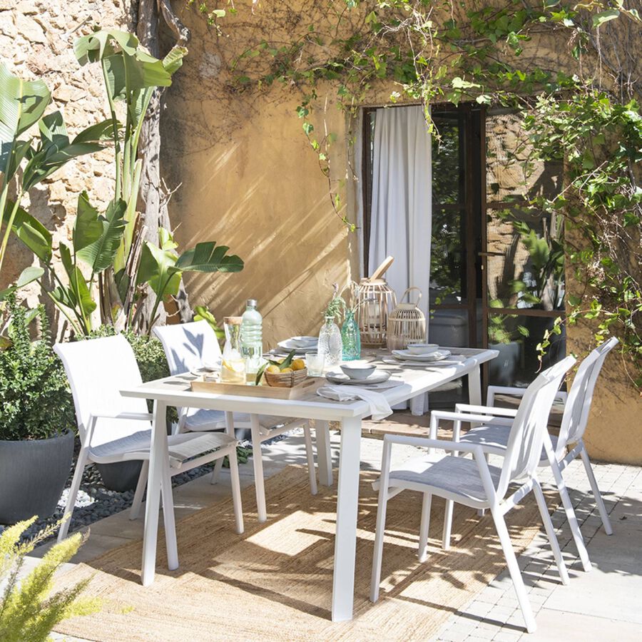 Mesa de aluminio extensible Saura 170/260x100x76cm