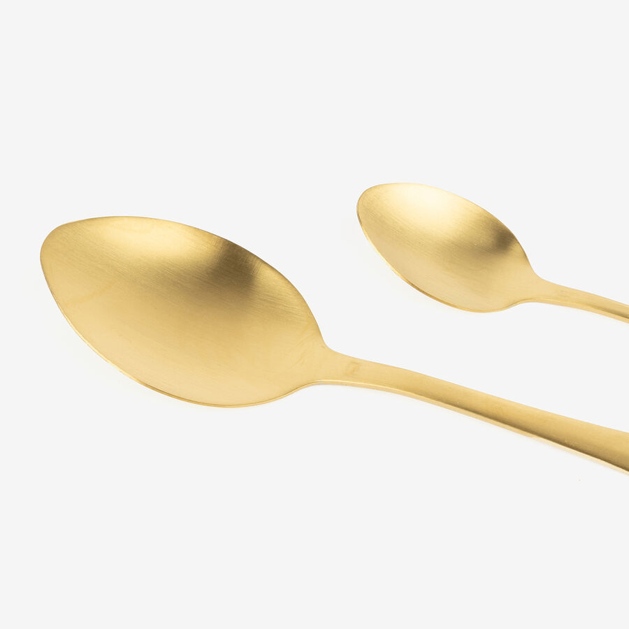 Cubertería de 16 piezas de acero inoxidable dorado