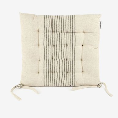 Cojín de silla de algodón con rayas negras Stripes 40x40cm