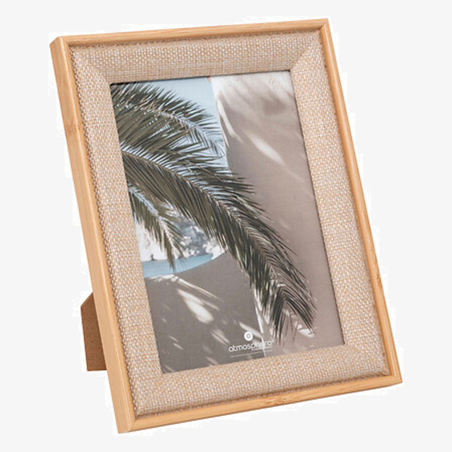 Marco de fotos de madera MDF con tela beige Elit 13x18cm