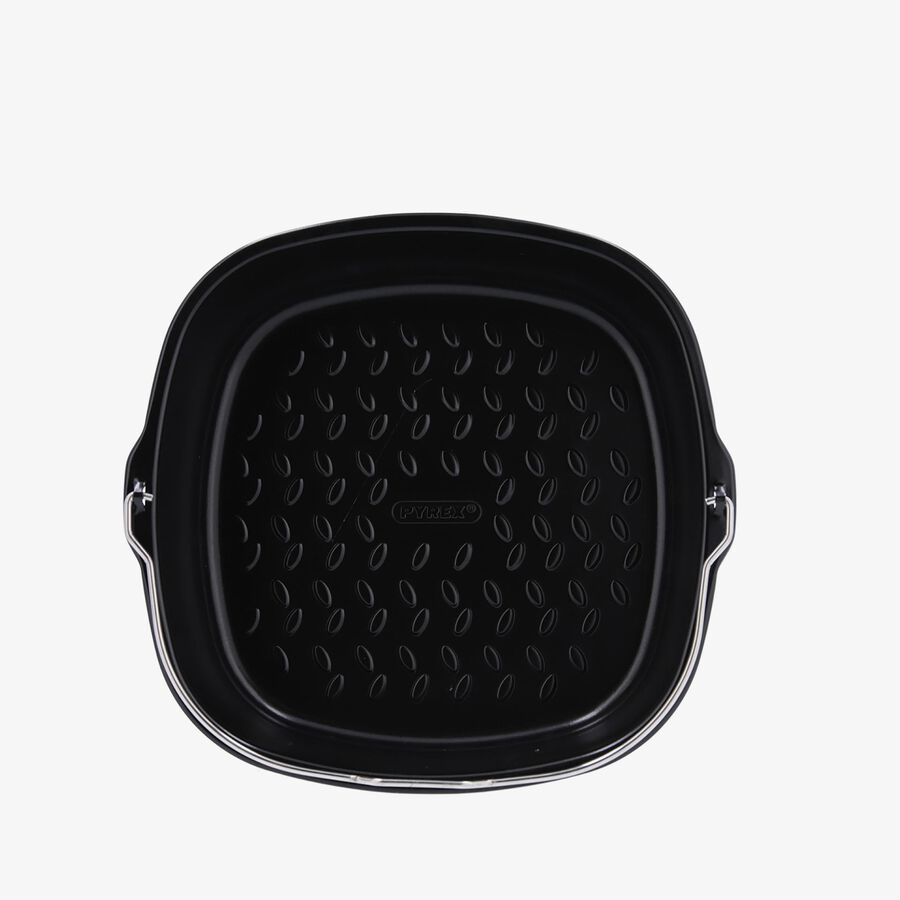 Molde cuadrado con asa de airfryer gris de acero
