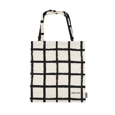 Bolsa algod&oacute;n cuadros Casa Viva 40x45cm