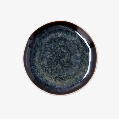 Plato de postre marr&oacute;n de porcelana Nero &Oslash;20cm