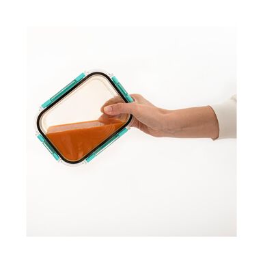 Táper de vidrio rectangular hermético Purity 17x13x6cm - 63cl 