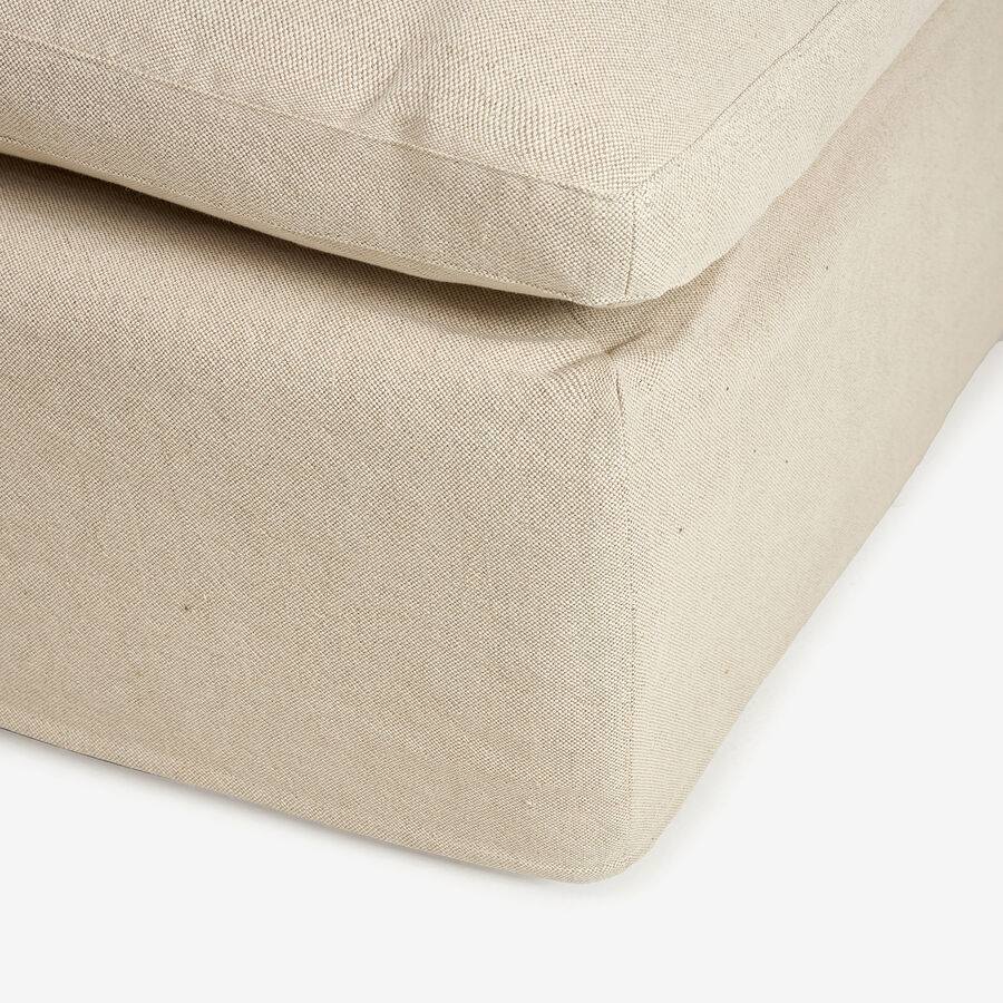 Puf de lino beige Aiden 95x95x45cm Clau&Chloe