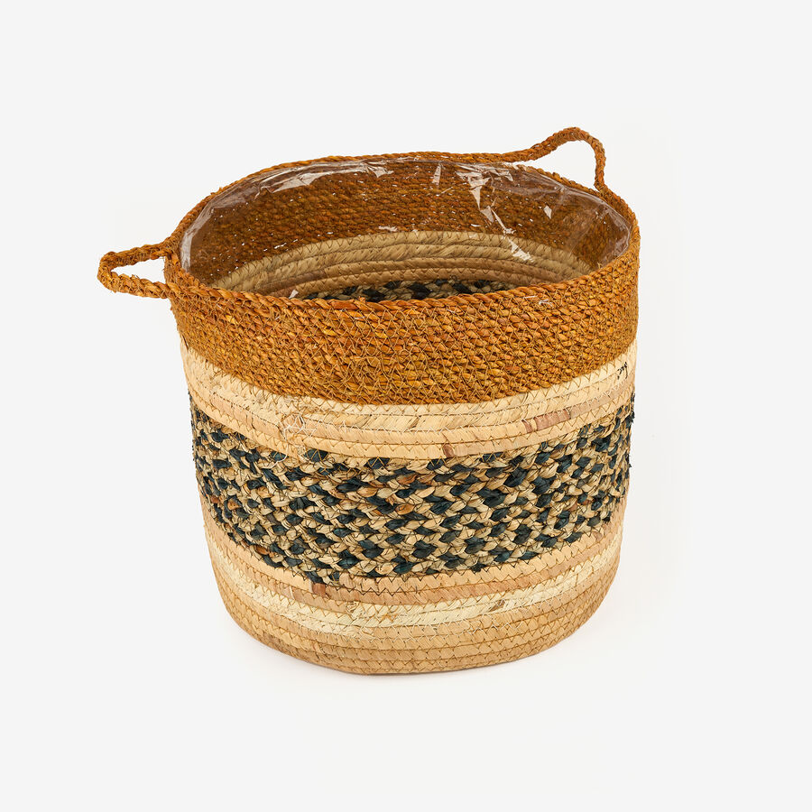 Cesta con asas de fibras naturales Evel Ø30x30cm