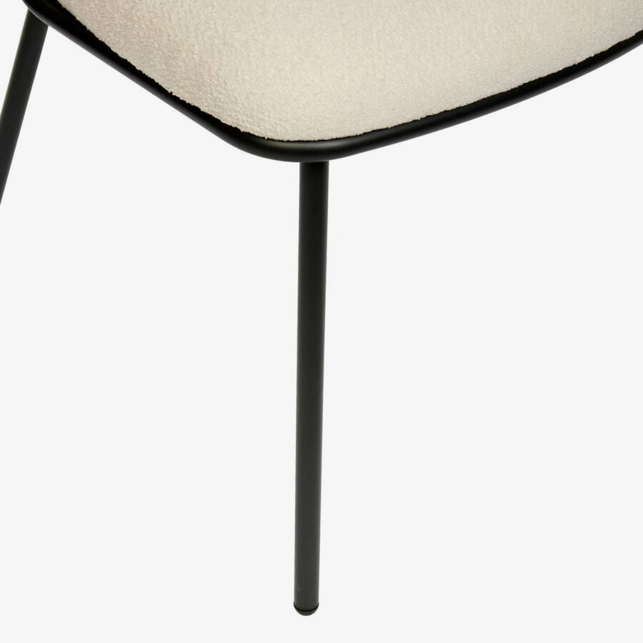 Sill&oacute;n de comedor marfil de chenilla Borel 