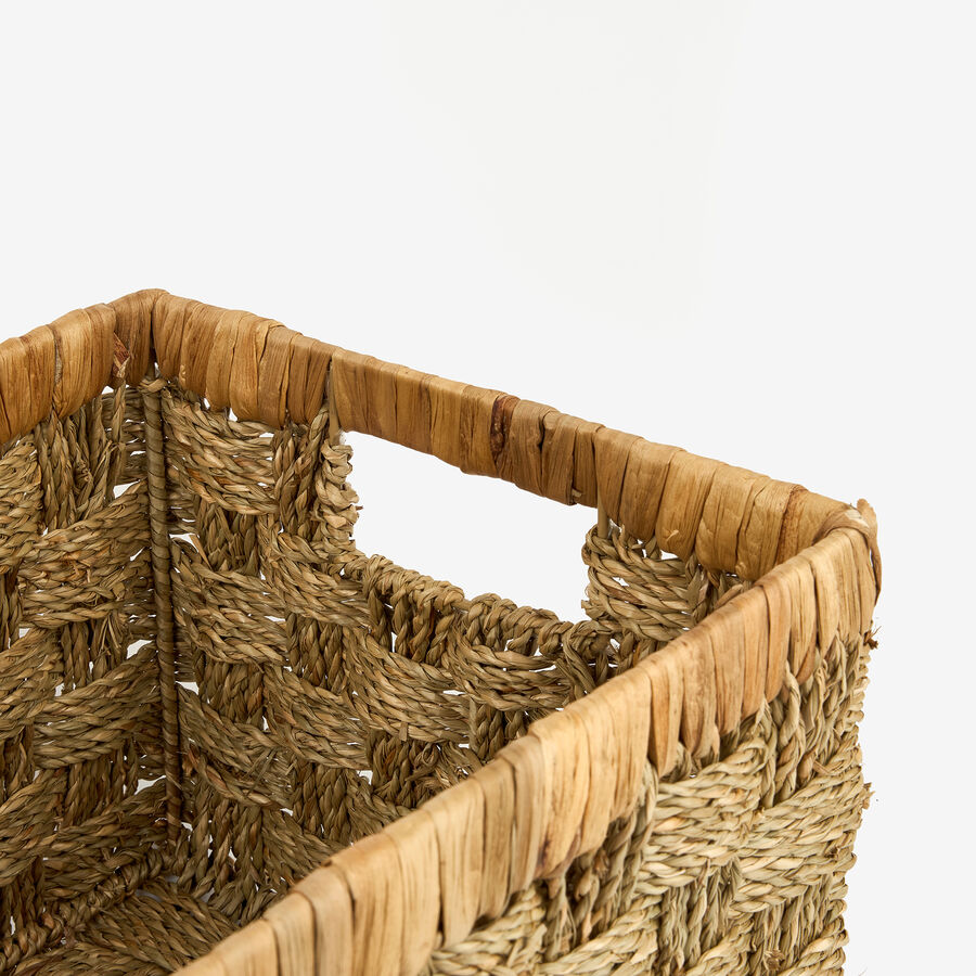Cesta con asas de fibras naturales Arria 34x20x20cm