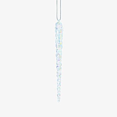 Decoraci&oacute;n de &aacute;rbol de Navidad l&aacute;grima de hielo blanca 18cm