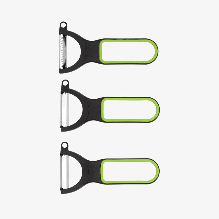 Set de 3 peladores negro y verde 19x10x5cm