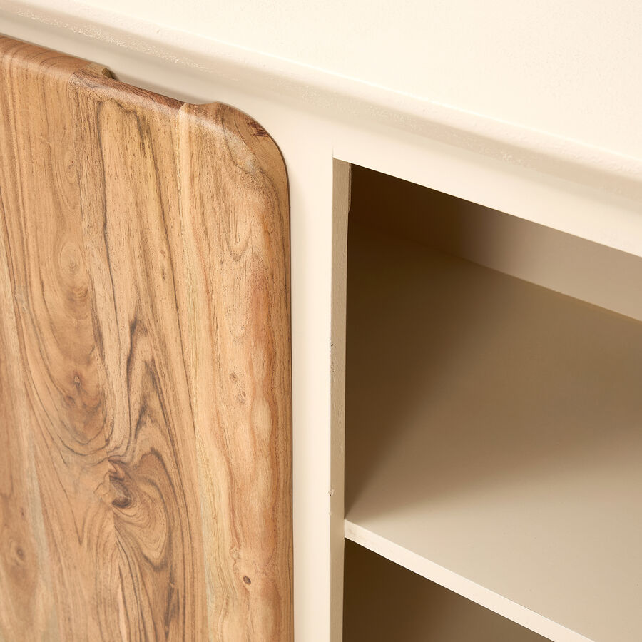 C&oacute;moda de microcemento y madera de acacia Kurli 90x43x80cm Clau&Chloe