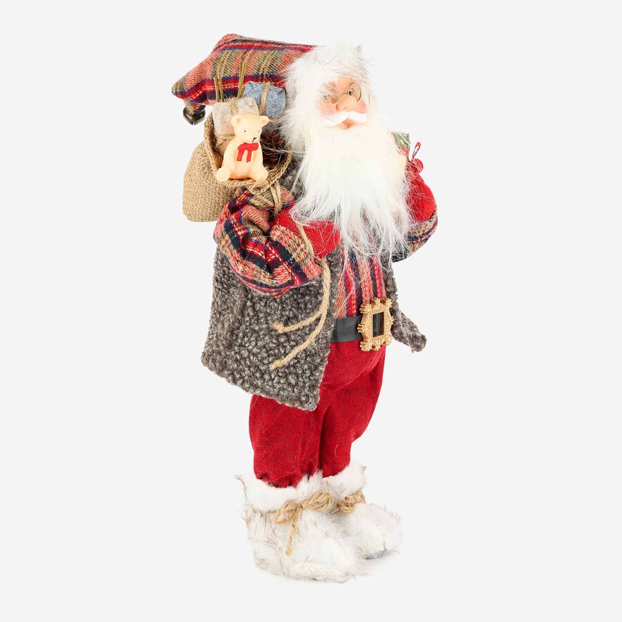 Figura decorativa Santa Claus con chaleco y regalos