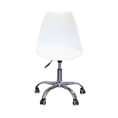 Silla de oficina con ruedas blanca Tulip 48x55x82cm