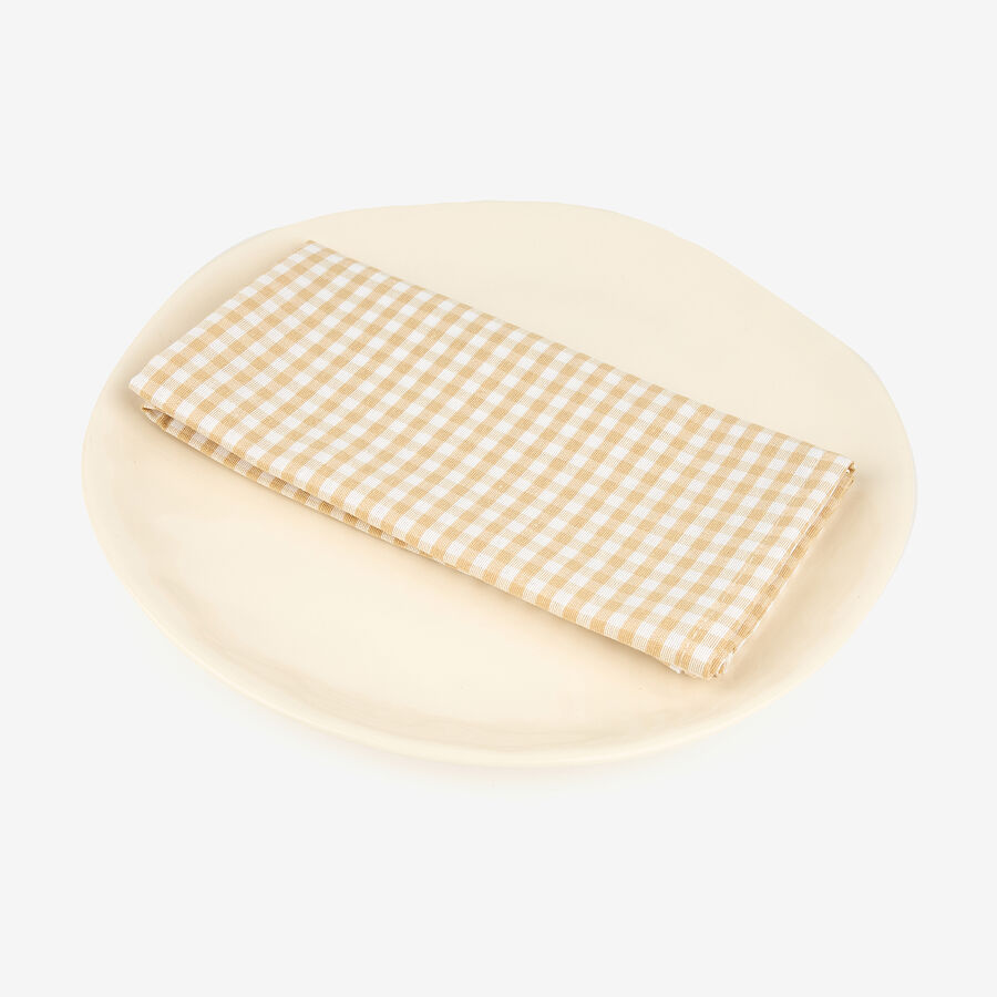 Set de 2 servilletas beige Vichy 43x43cm