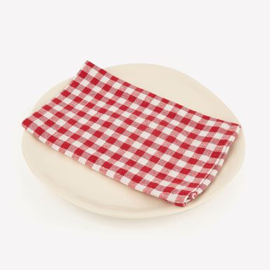 Set de 2 servilletas de algodón rojo Vichy 43x43cm