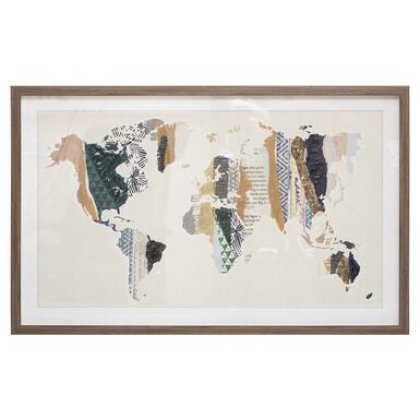Cuadro mapa mundi 80x50cm
