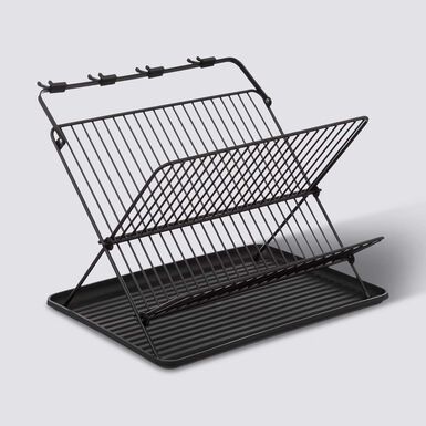 Escurreplatos plegable Foldix de metal negro 43,5x40,5cm