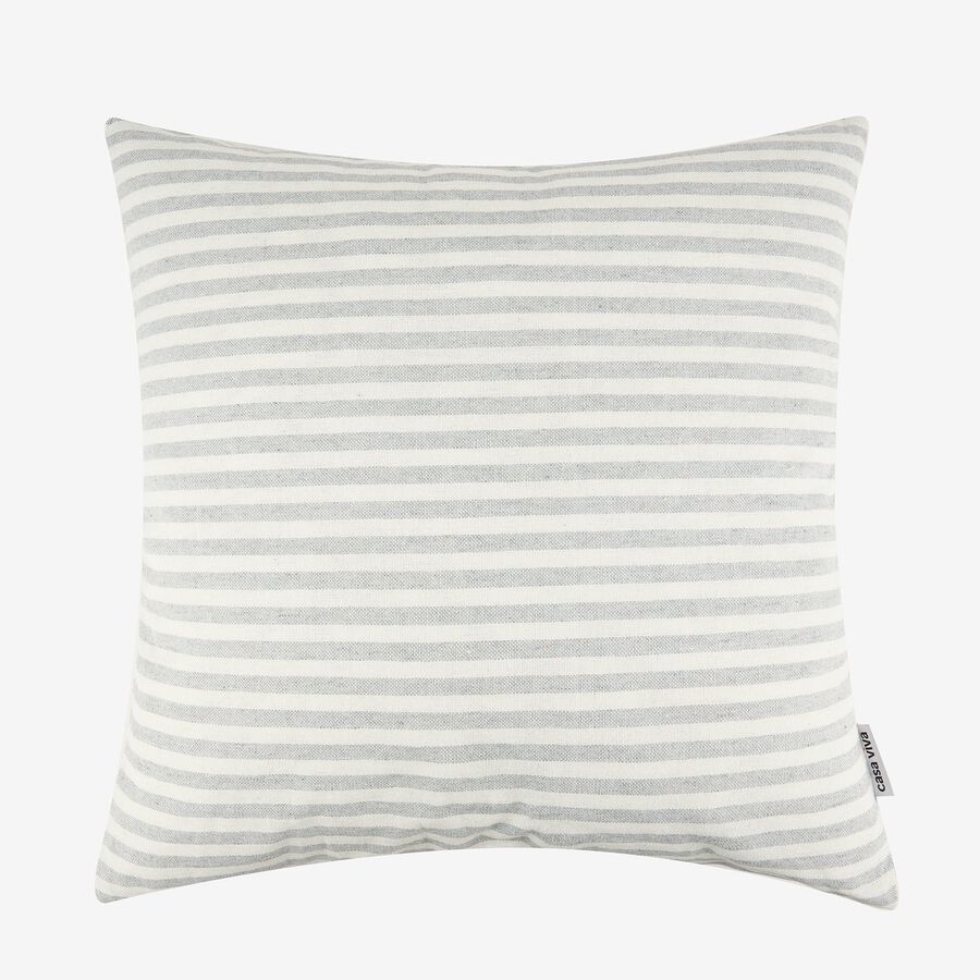 Funda de cojín blanca con rayas grises Timoti 45x45cm