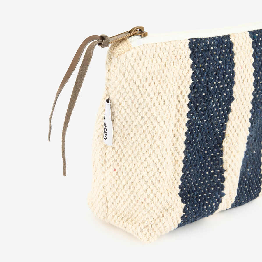 Neceser de algodón rayas azules Niza 32x19cm