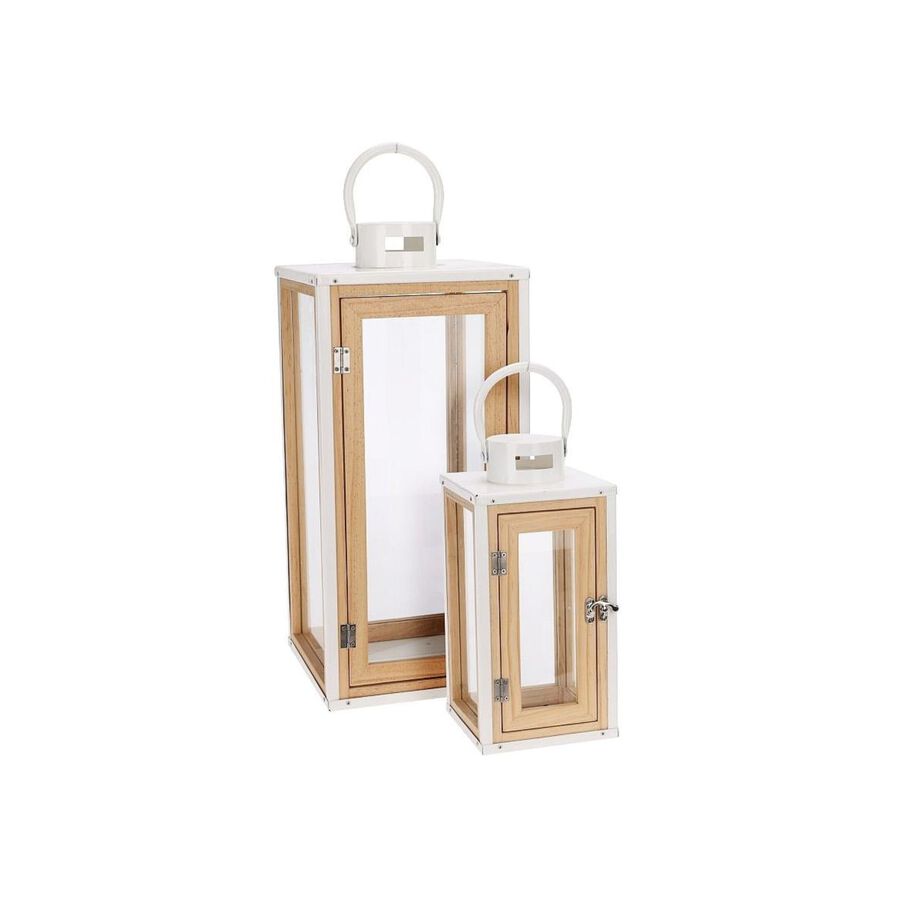 Farol de metal y madera Fener 15x15x31cm