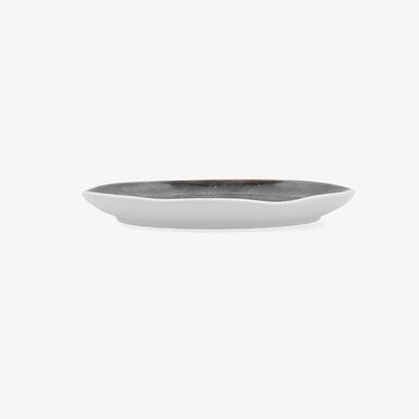 Plato de postre marr&oacute;n de porcelana Nero &Oslash;20cm