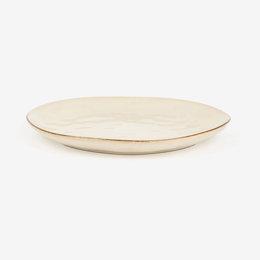 Plato llano de gres crema Bilada Ø27cm