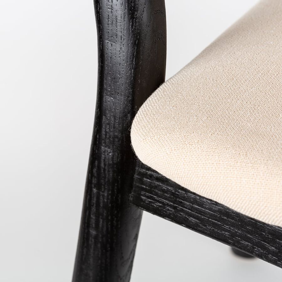 Silla de comedor de ratán y lino Cibran 46x42x85cm Clau&Chloe