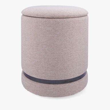 Puff redondo beige 32x40 Bambu