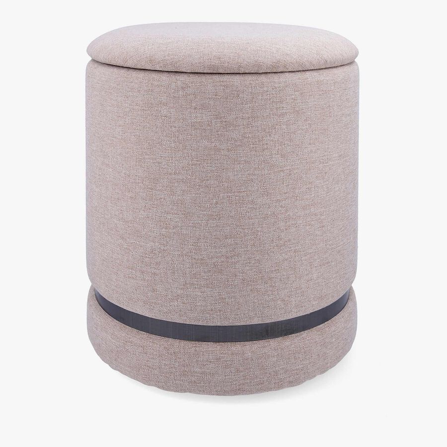 Puff redondo beige 32x40 Bambu