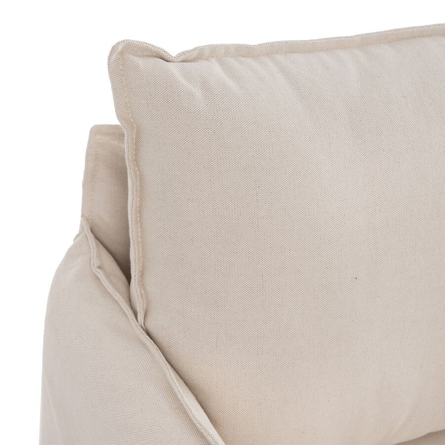 Sof&aacute; cama de algod&oacute;n y lino beige 215x100x97cm