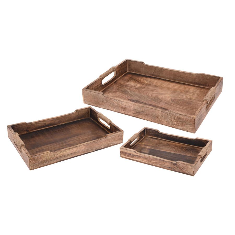 Bandeja para servir de madera de mango Zena 47x31x7cm