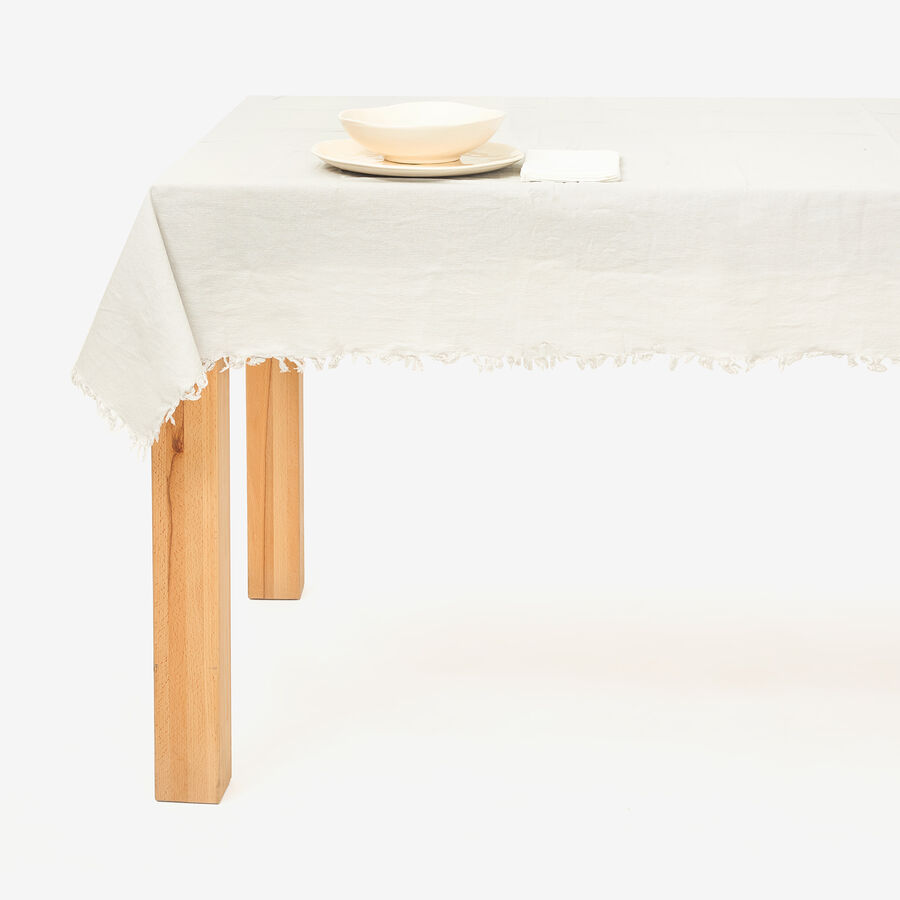 Mantel de algodón gris Flecos 140x140cm