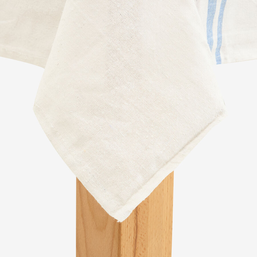 Mantel de algod&oacute;n rayas azules Sorrento 150x200cm