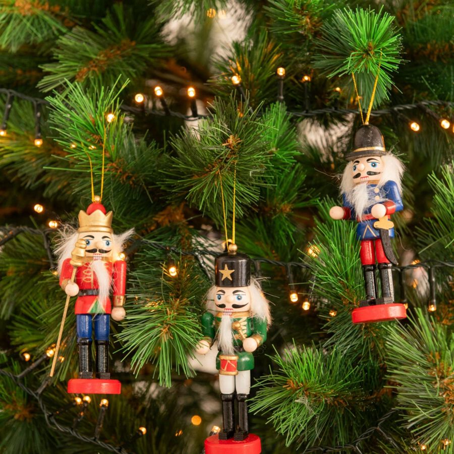 Set de 3 adornos colgantes Cascanueces 12cm