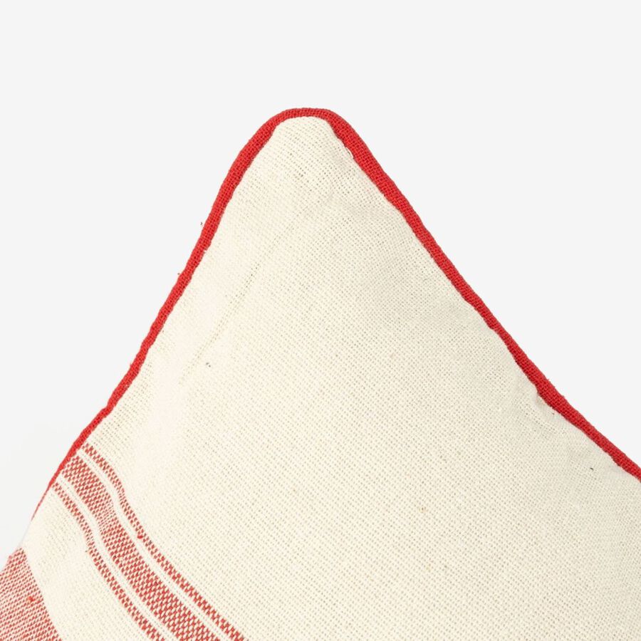Funda de cojín de algodón con rayas rojas Niza 30x45cm