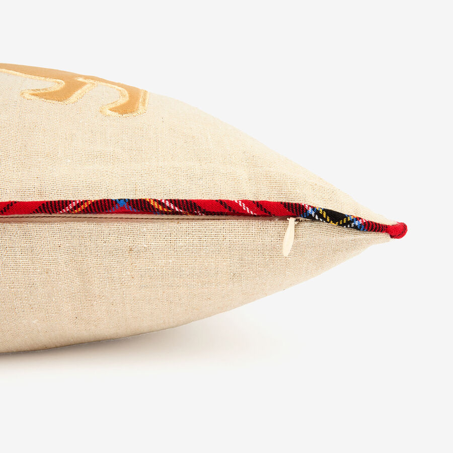 Funda de cojín Perro con jersey de tartán 30x45cm