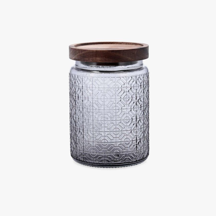 Tarro de vidrio con tapa de acacia 0,7L Tosca