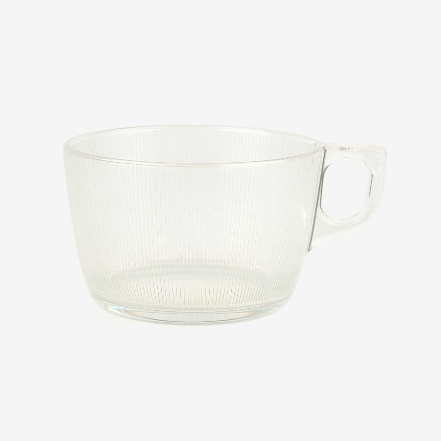 Taza jumbo de vidrio transparente Stria 50c