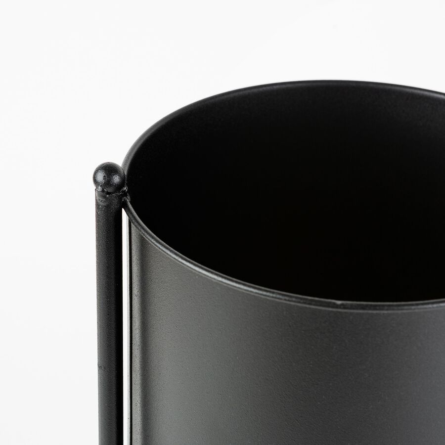 Macetero con soporte metal negro 41x20x47cm